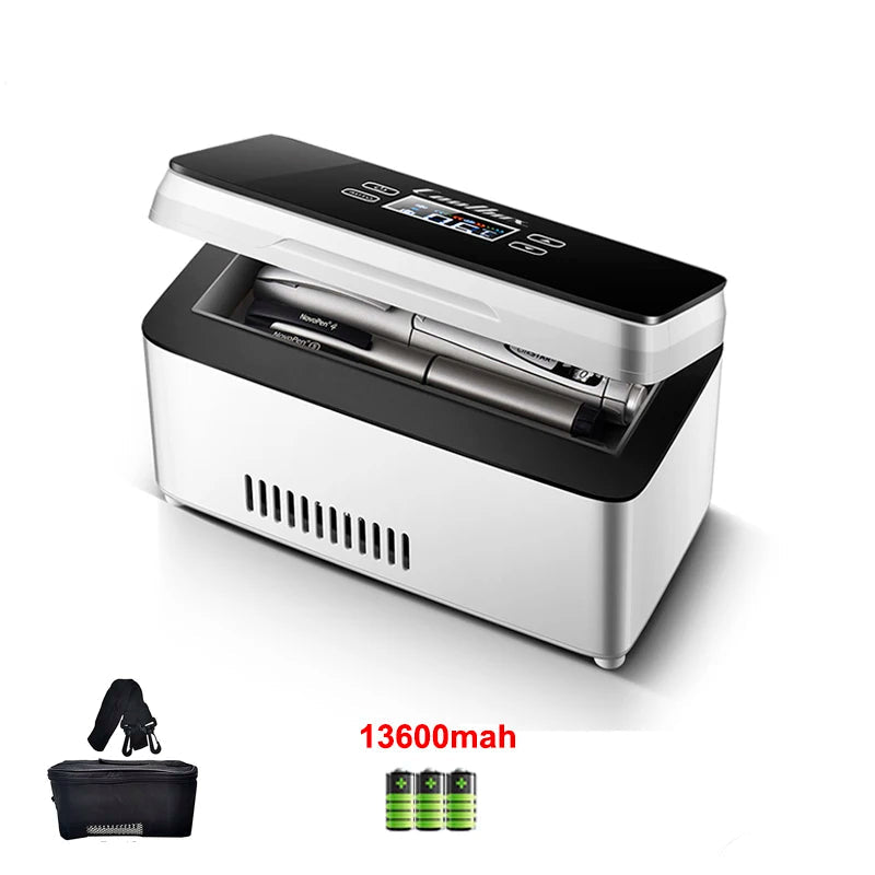 13,600mAh Portable Insulin Fridge – Battery-Powered Travel Cooler with Carry Case